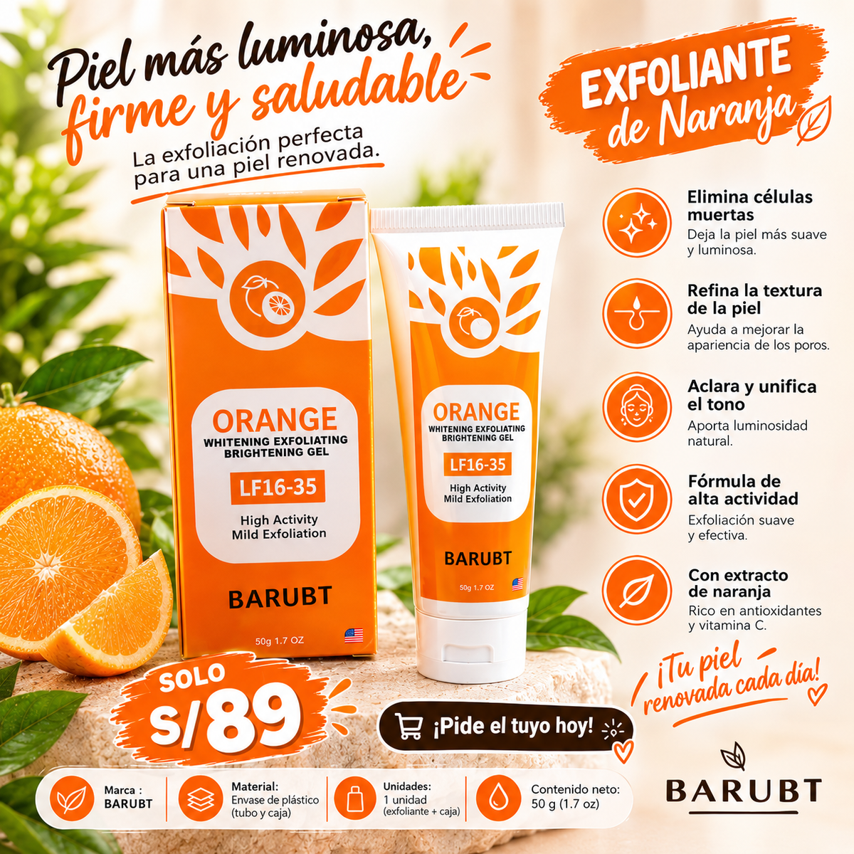 Gel Facial Exfoliante Orange
